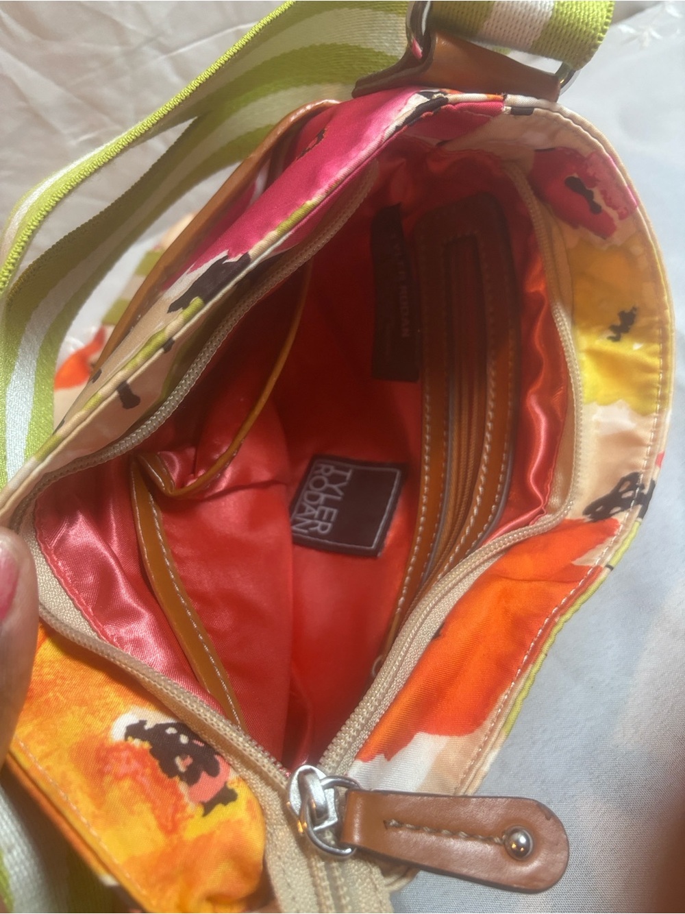 Floral Orange Crossbody Bag by